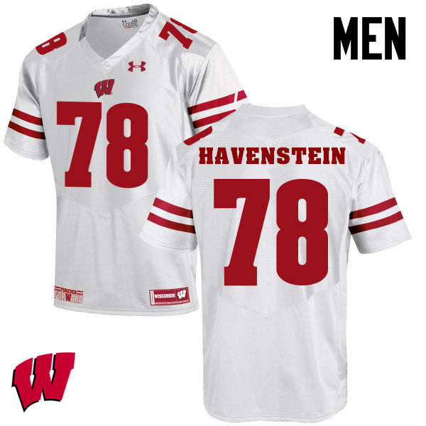 Wisconsin Badgers Men's #78 Robert Havenstein NCAA Under Armour Authentic White College Stitched Football Jersey UD40K18YU